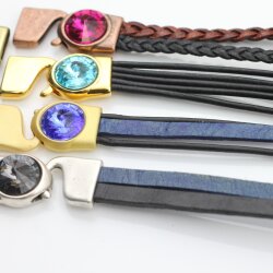 1 Armband Verschluss für 12 mm Rivoli Swarovski oder Preciosa Kristalle, mattgold