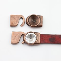 5 Antique Copper Hook Clasp, Bracelet Findings for 12 mm...