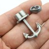 5 Dark Antique Silver Anchor Bracelet Clasps & Slider Beads