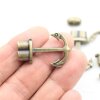 5 Antique Brass Anchor Bracelet Clasps & Slider Beads