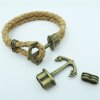 5 Antique Brass Anchor Bracelet Clasps & Slider Beads