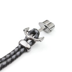 5 Gunmetal Anchor Bracelet Clasps & Slider Beads