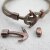 5 Antique Copper Anchor Bracelet Clasps & Slider Beads
