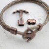 5 Antique Copper Anchor Bracelet Clasps & Slider Beads