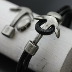 5 Ankerverschluss und Schiebeperlen Sets Verschluss für Armband dunkel atlsilber