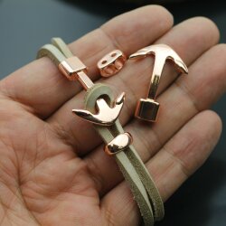 1 Rose Gold Anchor Bracelet Clasps & Slider Beads