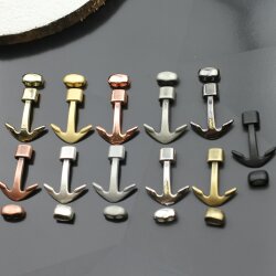 1 Gold Anchor Bracelet Clasps & Slider Beads