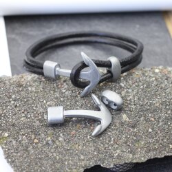 5 Ankerverschluss und Schiebeperlen Sets Verschluss für Armband grau silber