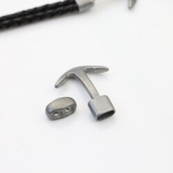 5 Ankerverschluss und Schiebeperlen Sets Verschluss für Armband grau silber