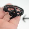 5 Matte Black Anchor Bracelet Clasps & Slider Beads