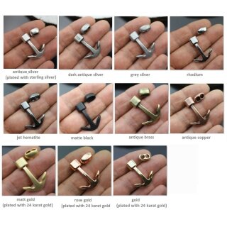 5 Ankerverschluss und Schiebeperlen Sets Verschluss fr Armband Rhodium Imitation