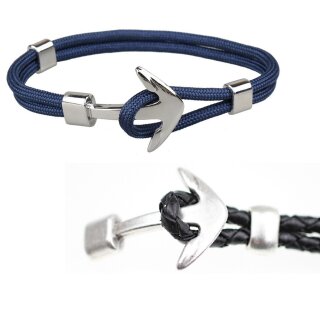 5 Ankerverschluss und Schiebeperlen Sets Verschluss fr Armband Rhodium Imitation