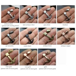 5 Light Gold Anchor Bracelet Clasps & Slider Beads