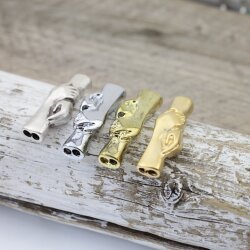 1 Matte Gold Handshake Bracelet Connector