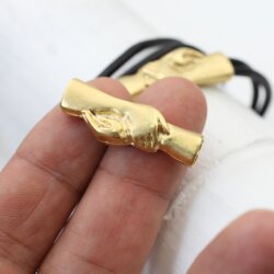 1 Zamak Verbinder Armband Schmuckverbinder Handshake, mattgold