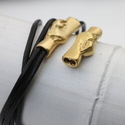 1 Matte Gold Handshake Bracelet Connector