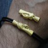 1 Matte Gold Handshake Bracelet Connector