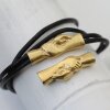 1 Matte Gold Handshake Bracelet Connector