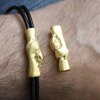 1 Matte Gold Handshake Bracelet Connector