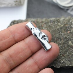 1 Rhodium Imitation Handshake Bracelet Connector