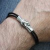 1 Rhodium Imitation Handshake Bracelet Connector