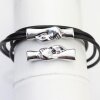 1 Rhodium Imitation Handshake Bracelet Connector