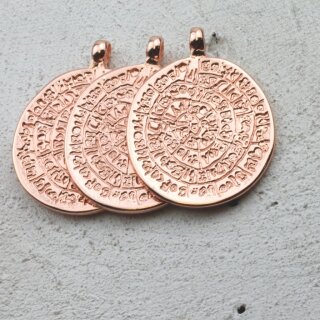 1 Anhnger Diskos von Phaistost 39x29 mm, rosegold