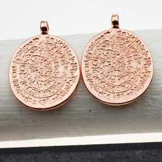 1 Anhnger Diskos von Phaistost 39x29 mm, rosegold