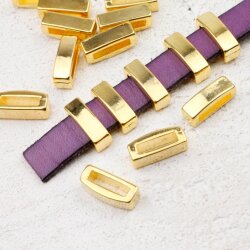 10 Gold Slider Beads, Spacers Beads for jewelery making