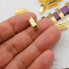 10 Gold Slider Beads, Spacers Beads for jewelery making