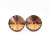 14 mm Swarovski Crystal Stud Earrings Rivoli Earrings with Swarovski Crystals Smoked Topaz