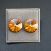 14 mm Swarovski Crystal Stud Earrings, Rivoli Earrings with Swarovski Crystals Topaz