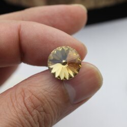 14 mm Swarovski Crystal Stud Earrings Rivoli Earrings with Swarovski Crystals Light Colorado Topaz