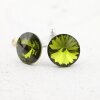 14 mm Rivoli Ohrstecker Ohrringe mit Swarovski Kristallen. Olivine