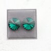 14 mm Swarovski Crystal Stud Earrings Rivoli Earrings with Swarovski Crystals Emerald