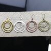 Antique Brass Circle Earrings- three circle