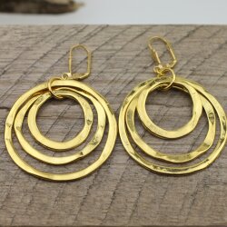 Gold Circle Earrings- three circle