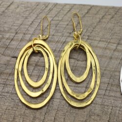 Gold Circle Earrings- three circle