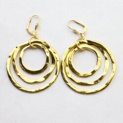 Gold Circle Earrings- three circle