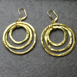 Drei Kreis Ohrringe Gold