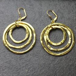 Gold Circle Earrings- three circle