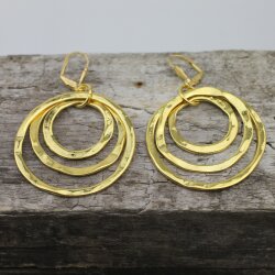 Gold Circle Earrings- three circle