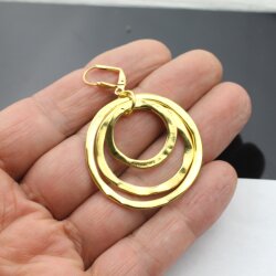 Gold Circle Earrings- three circle