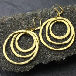 Gold Circle Earrings- three circle