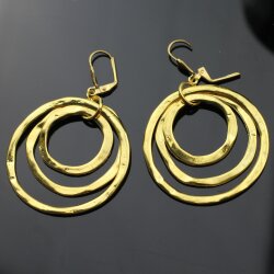 Gold Circle Earrings- three circle