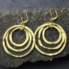 Gold Circle Earrings- three circle