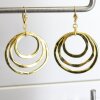 Gold Circle Earrings- three circle