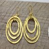 Gold Circle Earrings- three circle