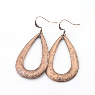 Antique Copper Drop Earrings with hole