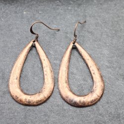 Antique Copper Drop Earrings with hole